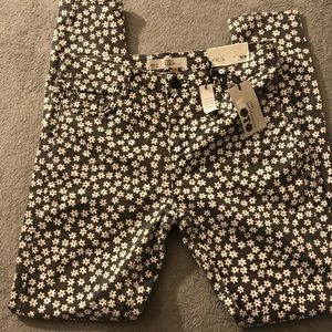 🌼TOPSHOP Motto Flower Gray Skinny Jeans🌼